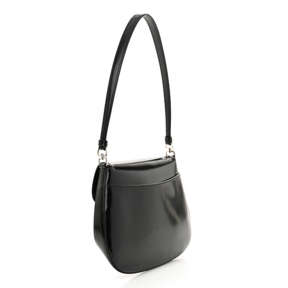 Prada Spazzolato Cleo Flap Shoulder Bag Black 2 of 9