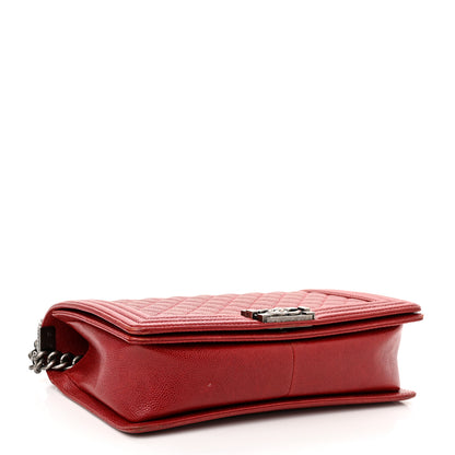Chanel Caviar Quilted New Medium Boy Flap Dark Red 4 of 13