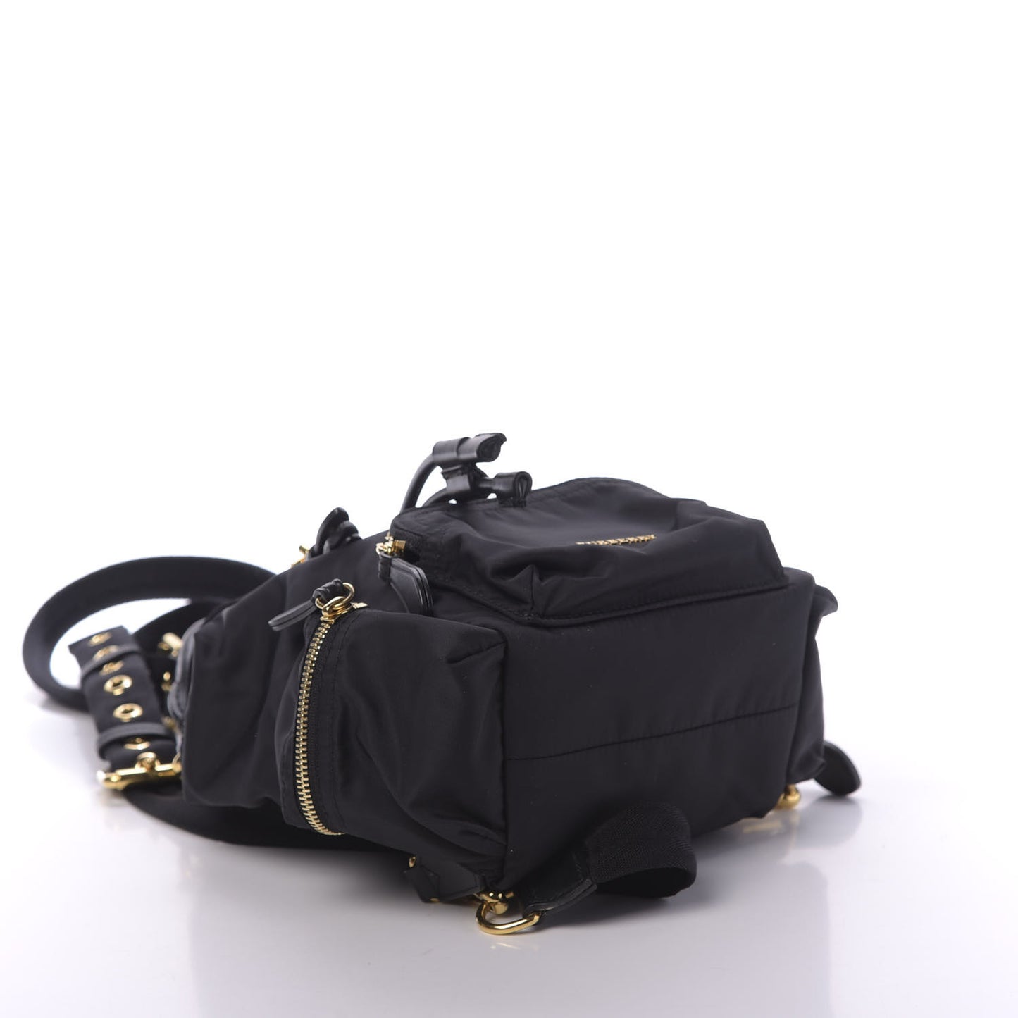 Nylon Small Crossbody Rucksack Backpack Black