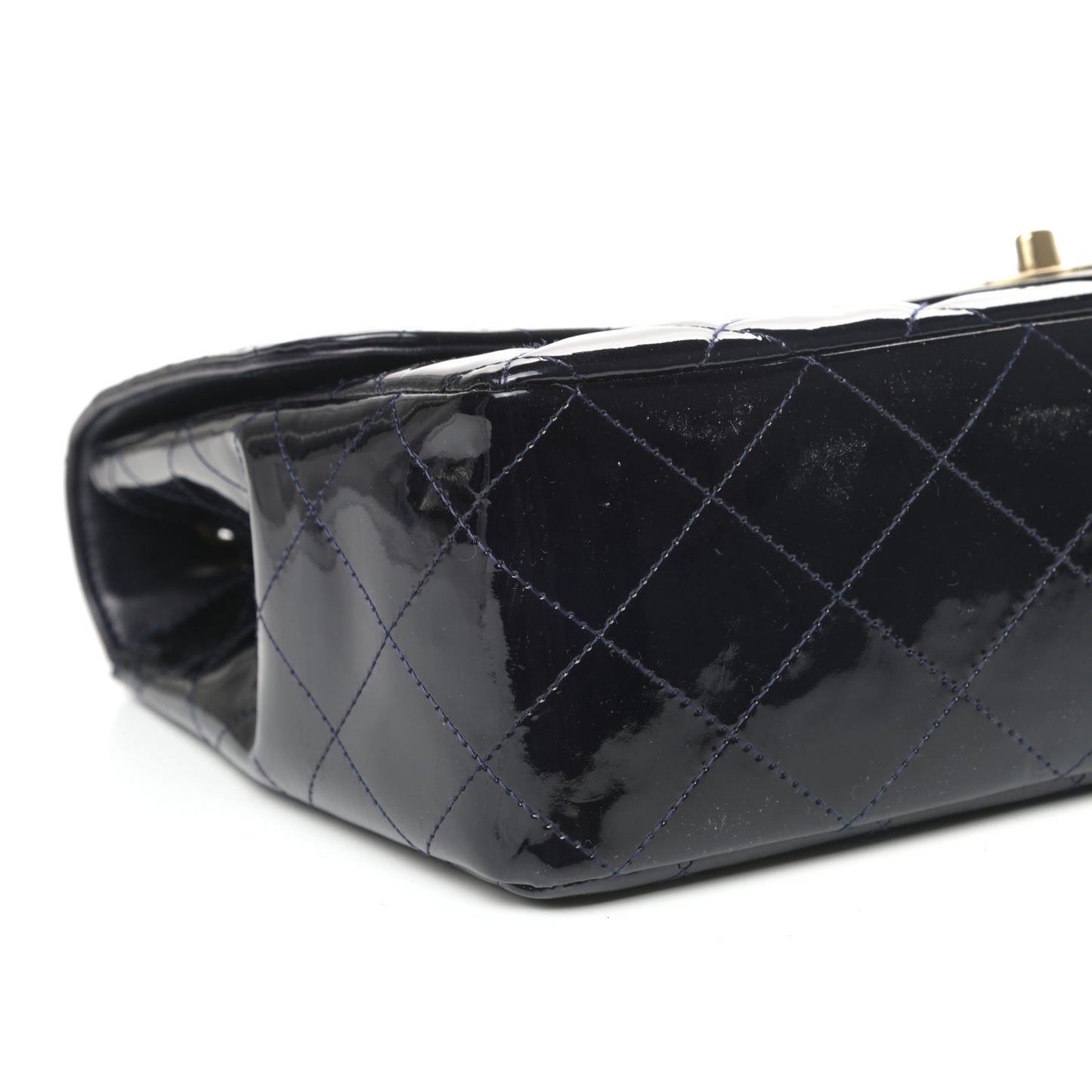Patent Quilted Mobile Art Jumbo Single Flap Navy