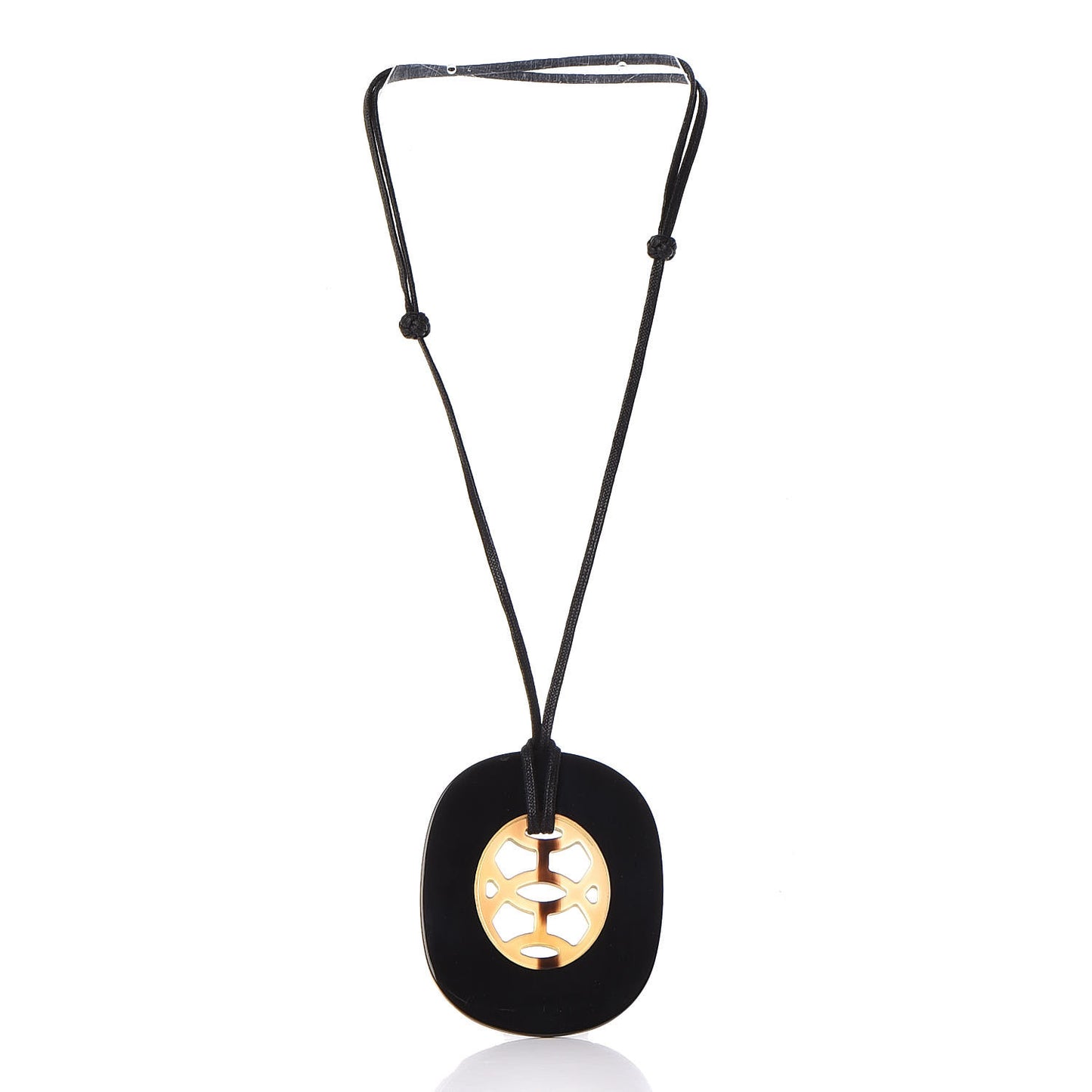 Buffalo Horn Lacquer Lift Necklace GM Black