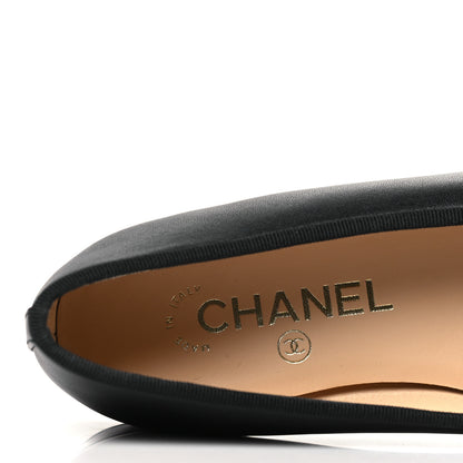 Chanel Lambskin Patent CC Cap Toe Ballerina Flats 36 Black 8 of 10