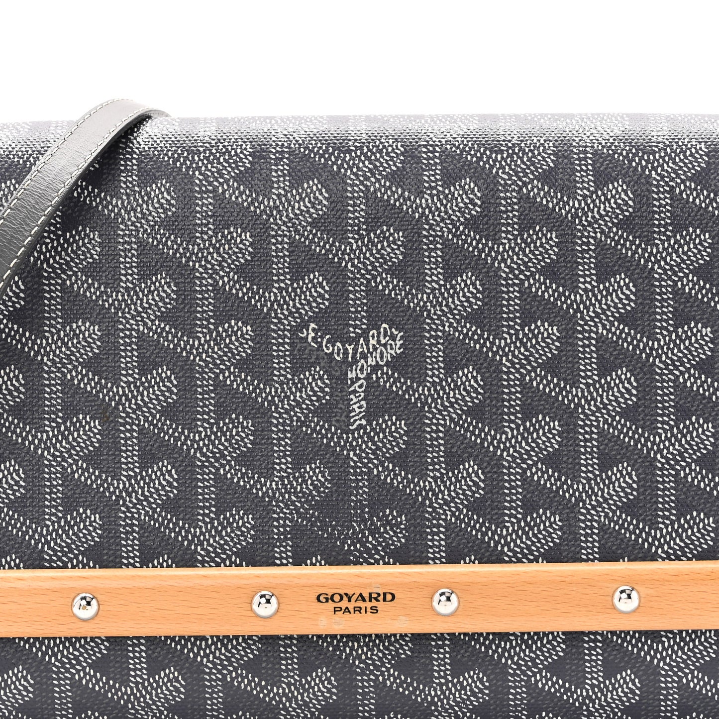 Goyardine Monte Carlo Bois Clutch With Strap Gray