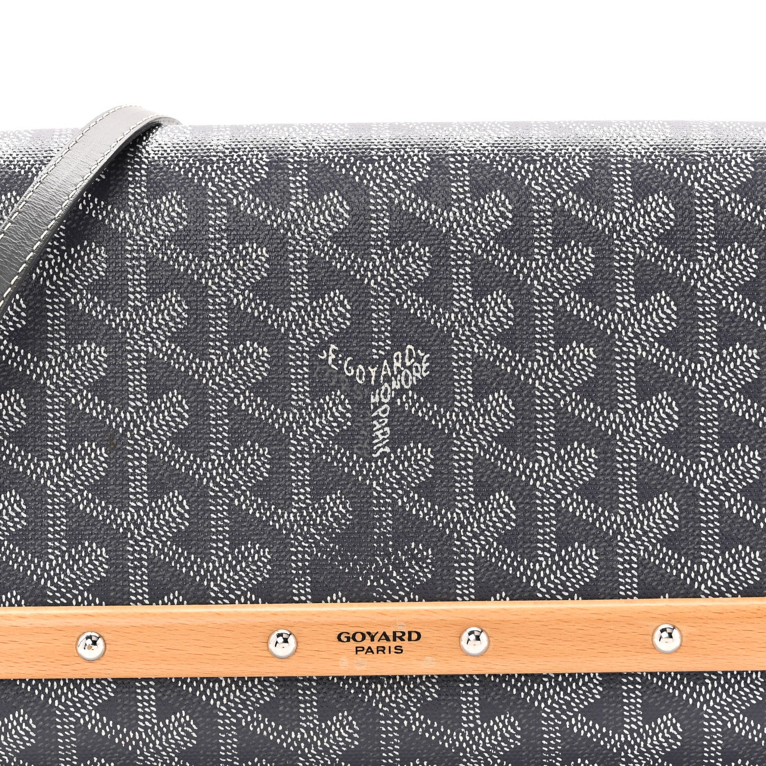 Goyard Goyardine Monte Carlo Bois Clutch With Strap Gray 8 of 14