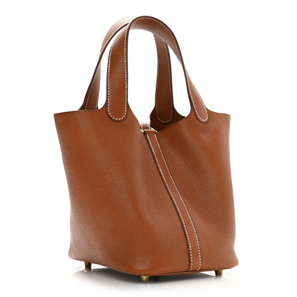 Hermes Barenia Faubourg Picotin Lock 18 PM Fauve 3 of 11