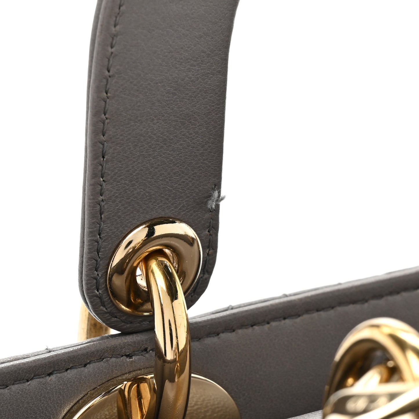 Lambskin Cannage Small Lucky Badges My Lady Dior Grey