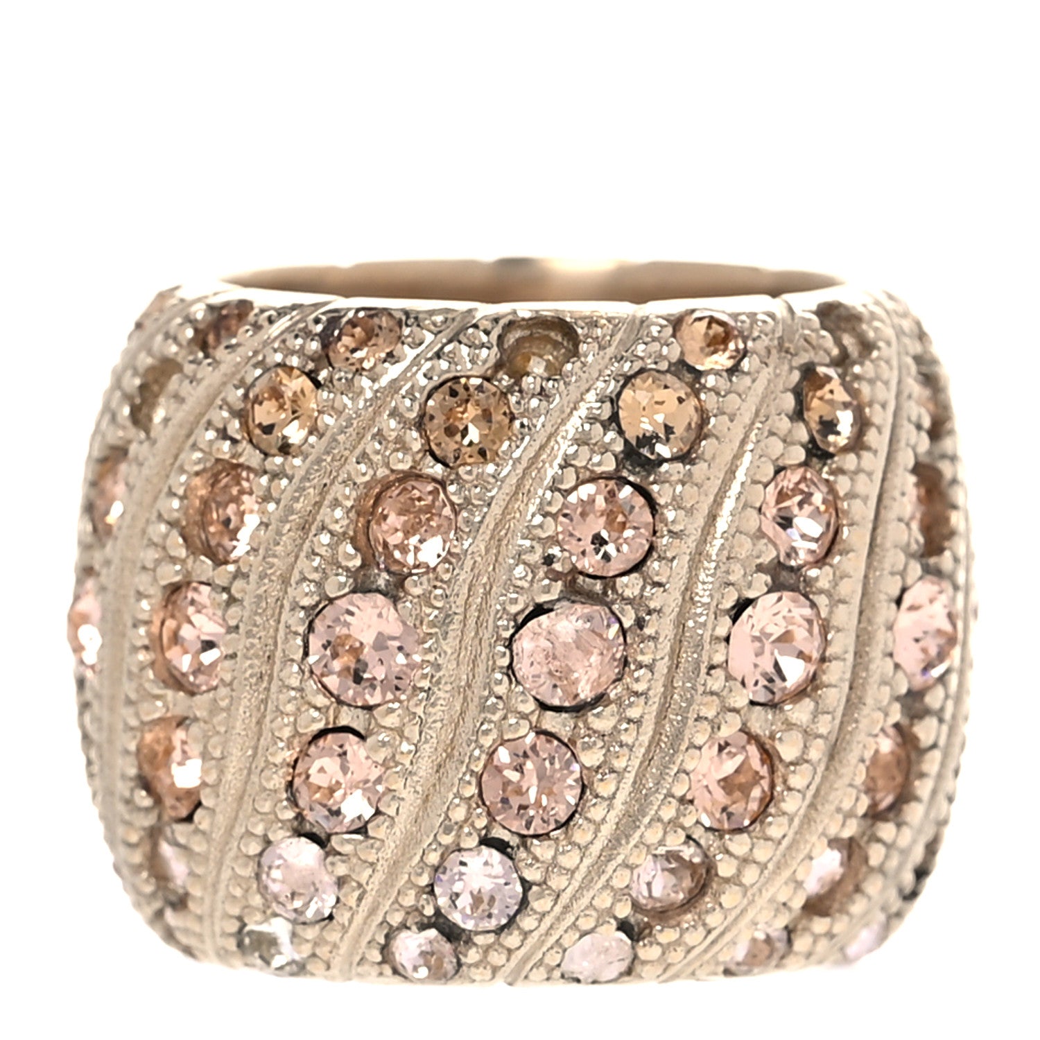 Chanel Crystal CC Ring 7 Gold 3 of 5