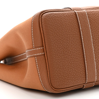 Hermes Toile Militaire Vache Country Verso Garden Party 30 TPM Gold Dune Magnolia 8 of 10