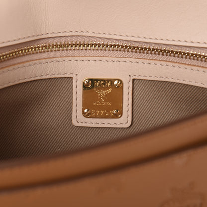 MCM Calfskin Ottomar Monogram Medium Millie Crossbody Bag Cognac 8 of 9