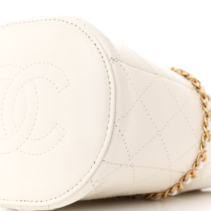 Chanel Shiny Lambskin Quilted Nauticoco Bucket Bag White 10 of 10