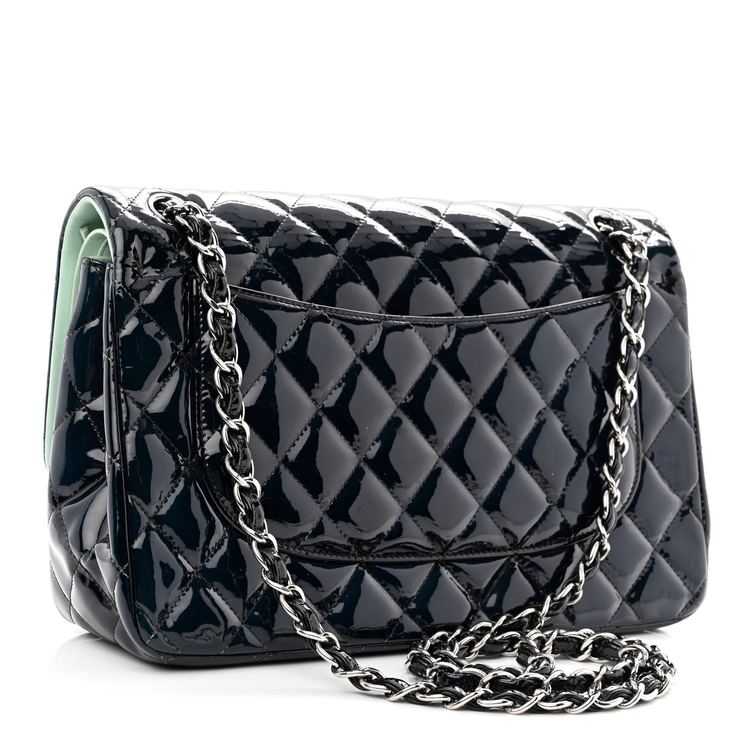 Chanel Patent Quilted Jumbo Double Flap Navy 2 of 15
