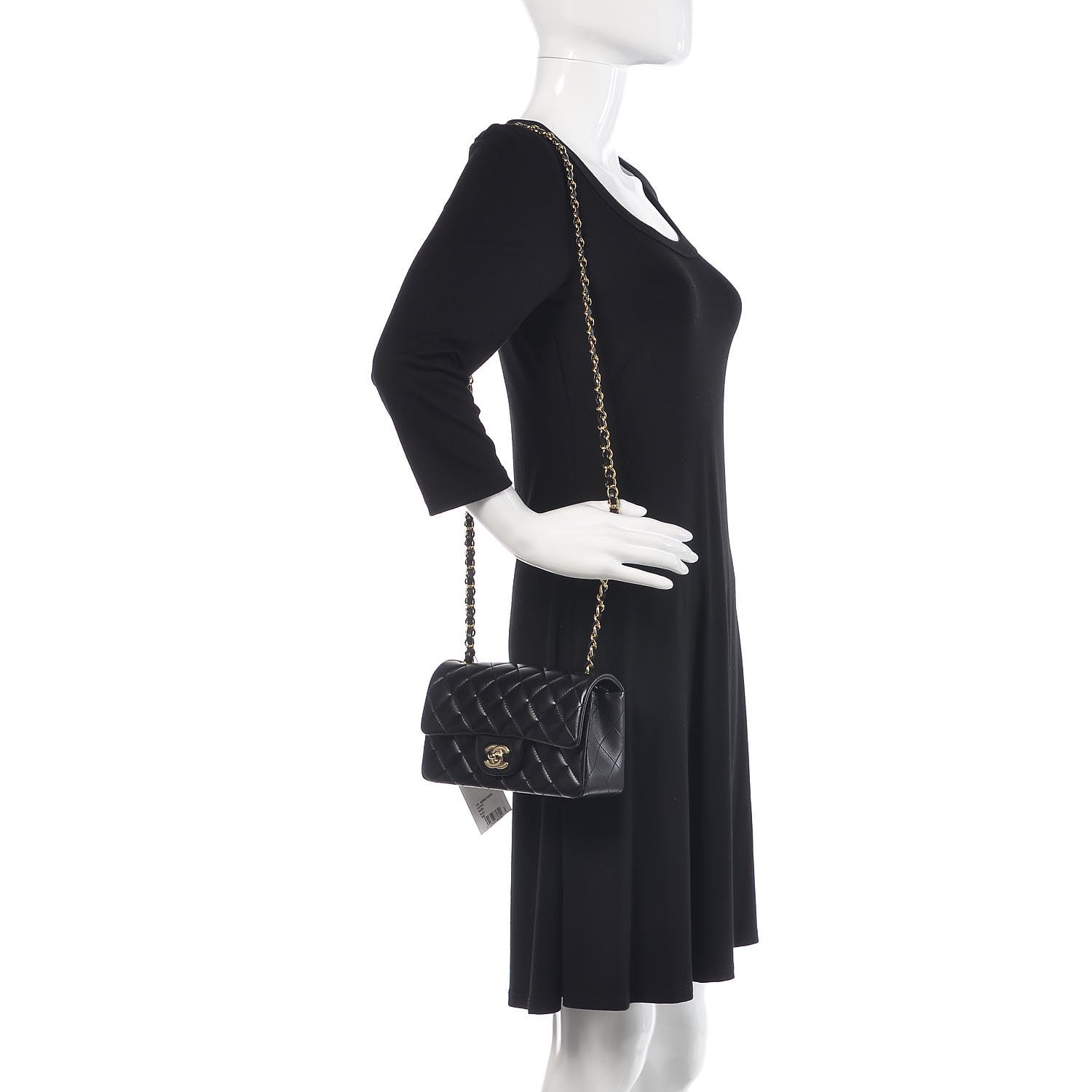 Chanel Lambskin Quilted Mini Rectangular Flap Black 2 of 10