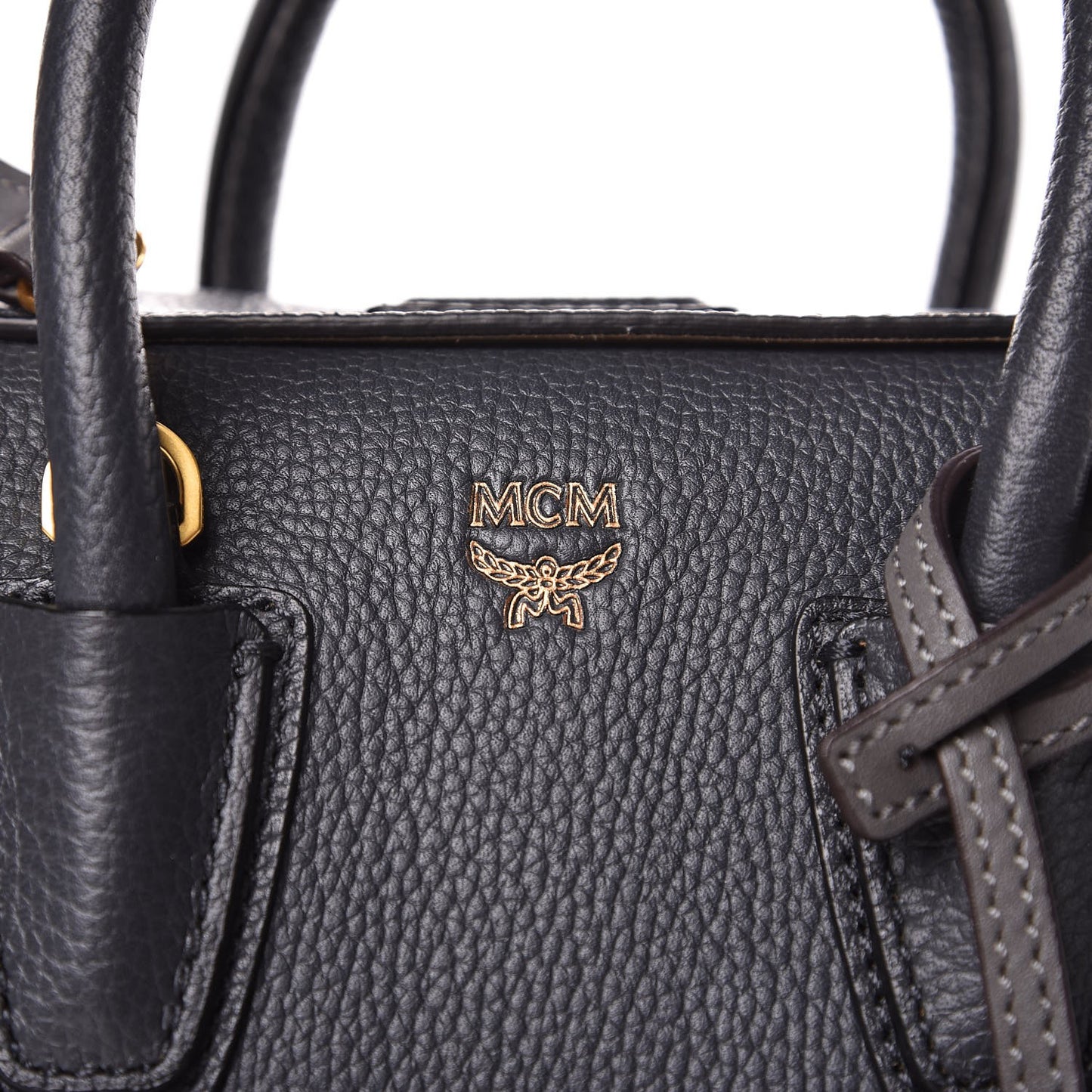 Grained Calfskin Mini Milla Tote Phantom Grey
