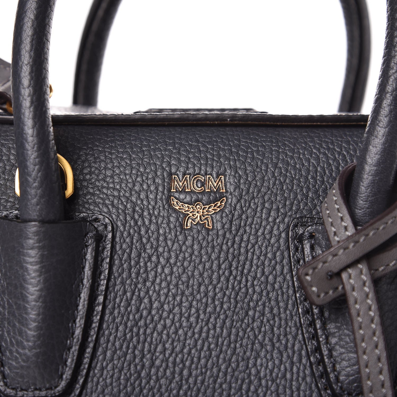 MCM Grained Calfskin Mini Milla Tote Phantom Grey 5 of 6