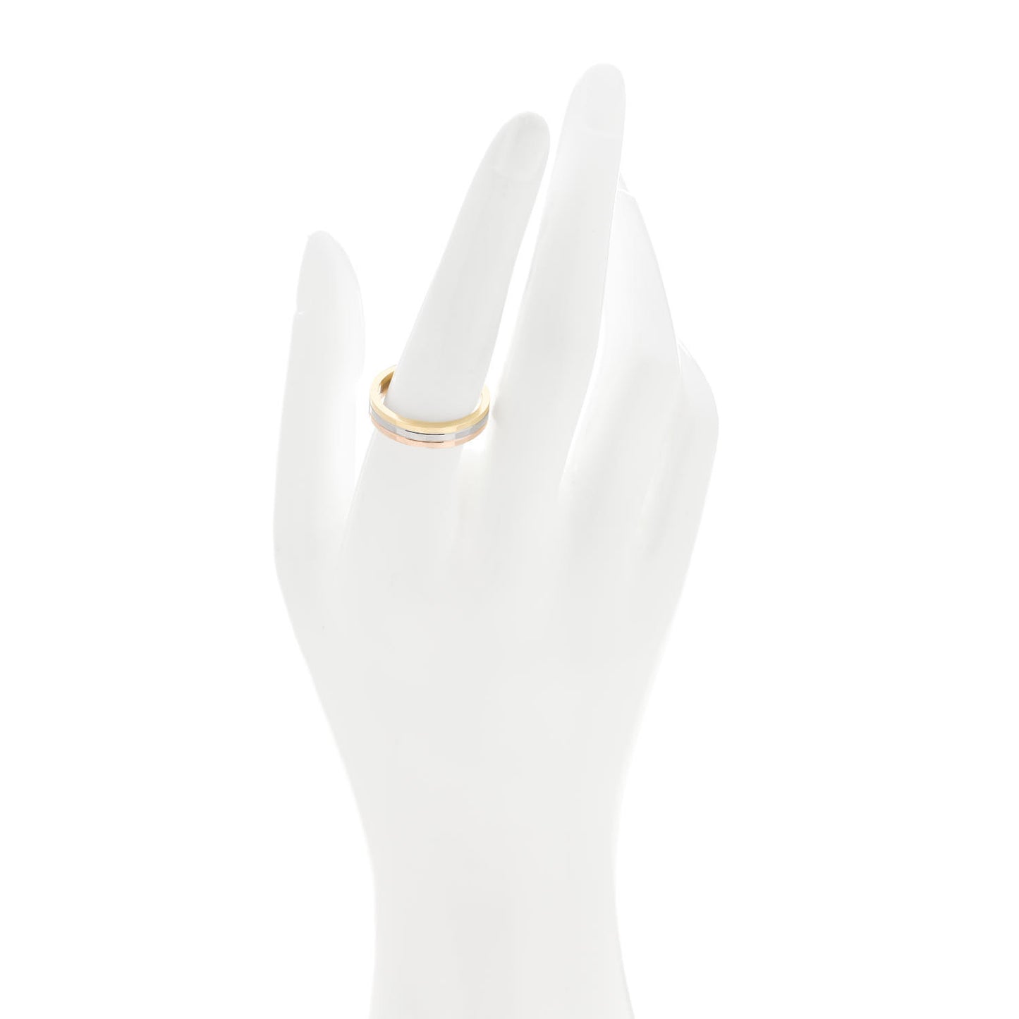 18K Pink White Yellow Gold 3.5mm Trinity Wedding Band Ring 59 8.75