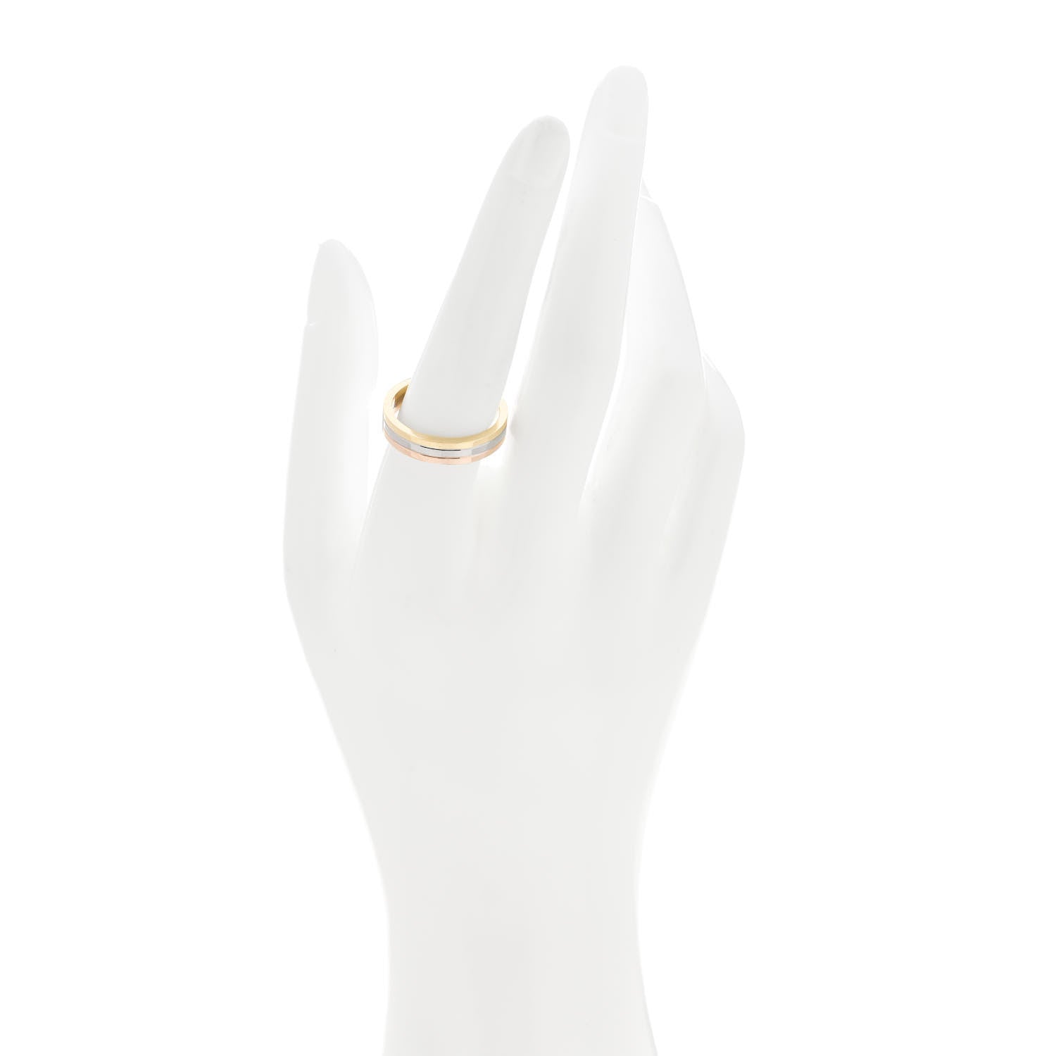 Cartier 18K Pink White Yellow Gold 3.5mm Trinity Wedding Band Ring 59 8.75 2 of 5