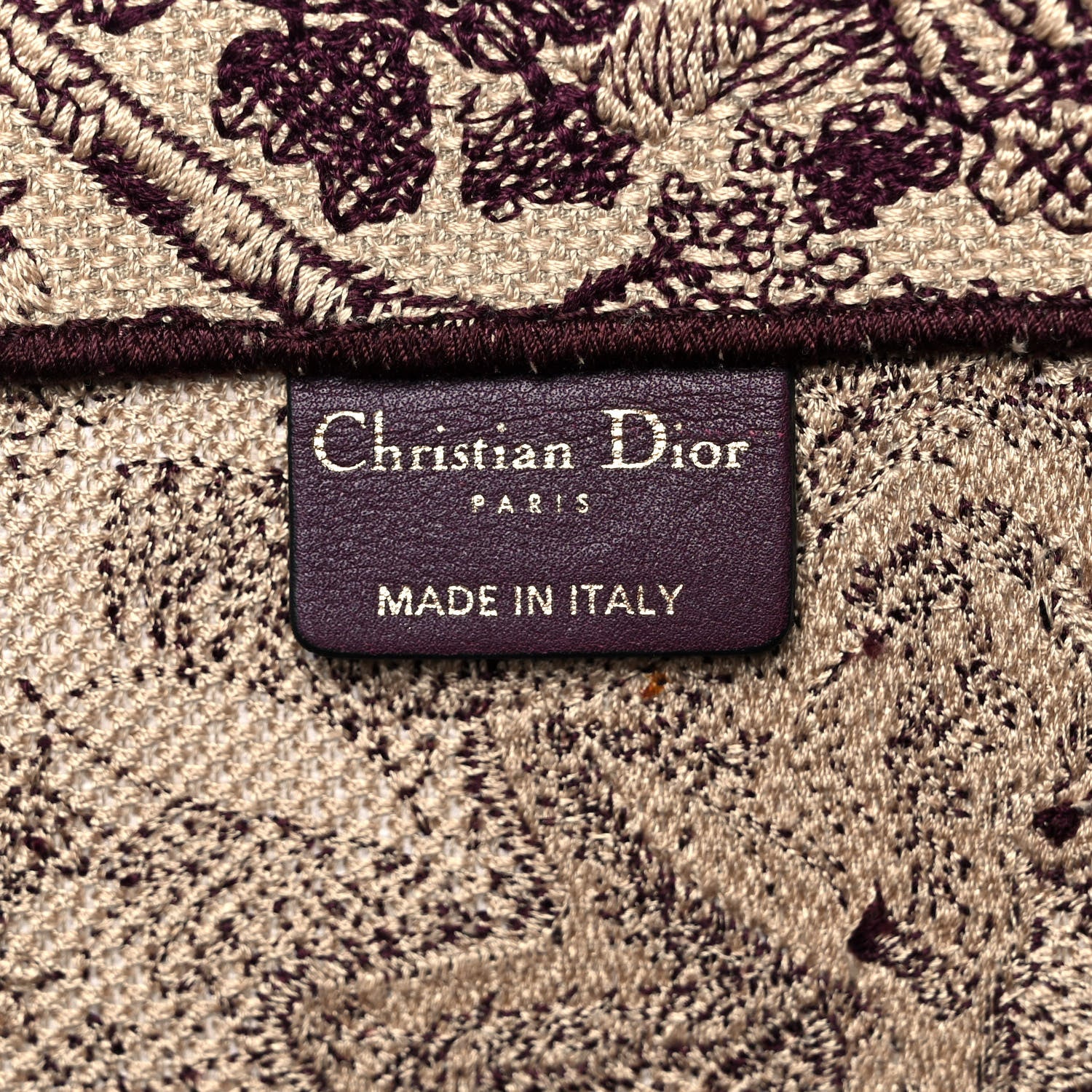 Christian Dior Canvas Embroidered Large Dioriviera Toile De Jouy Book Tote Burgundy 5 of 10