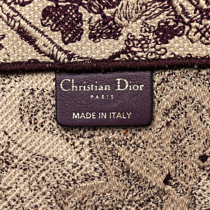 Christian Dior Canvas Embroidered Large Dioriviera Toile De Jouy Book Tote Burgundy 5 of 10