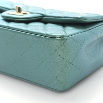 Chanel Iridescent Calfskin Quilted Mini Rectangular Flap Green 9 of 9
