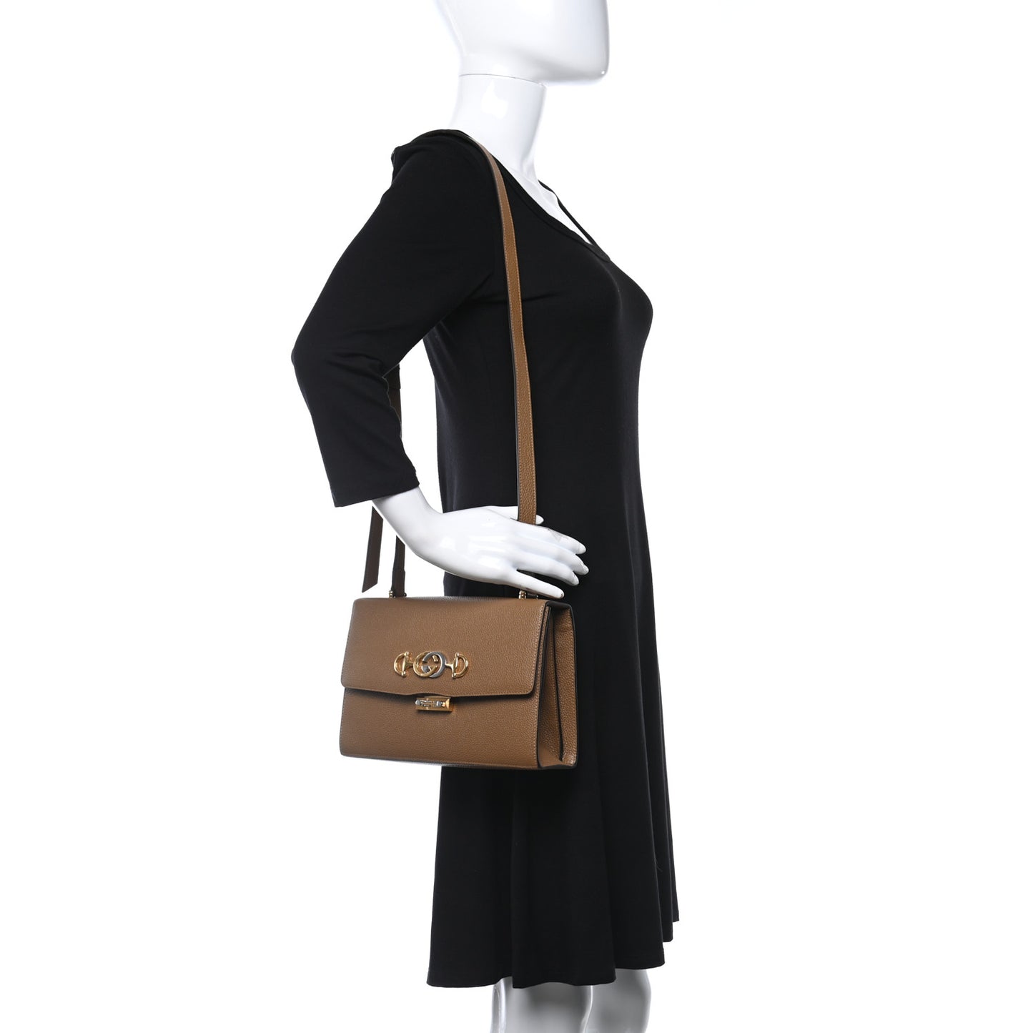 Grainy Calfskin Small Zumi Shoulder Bag Friky Taupe