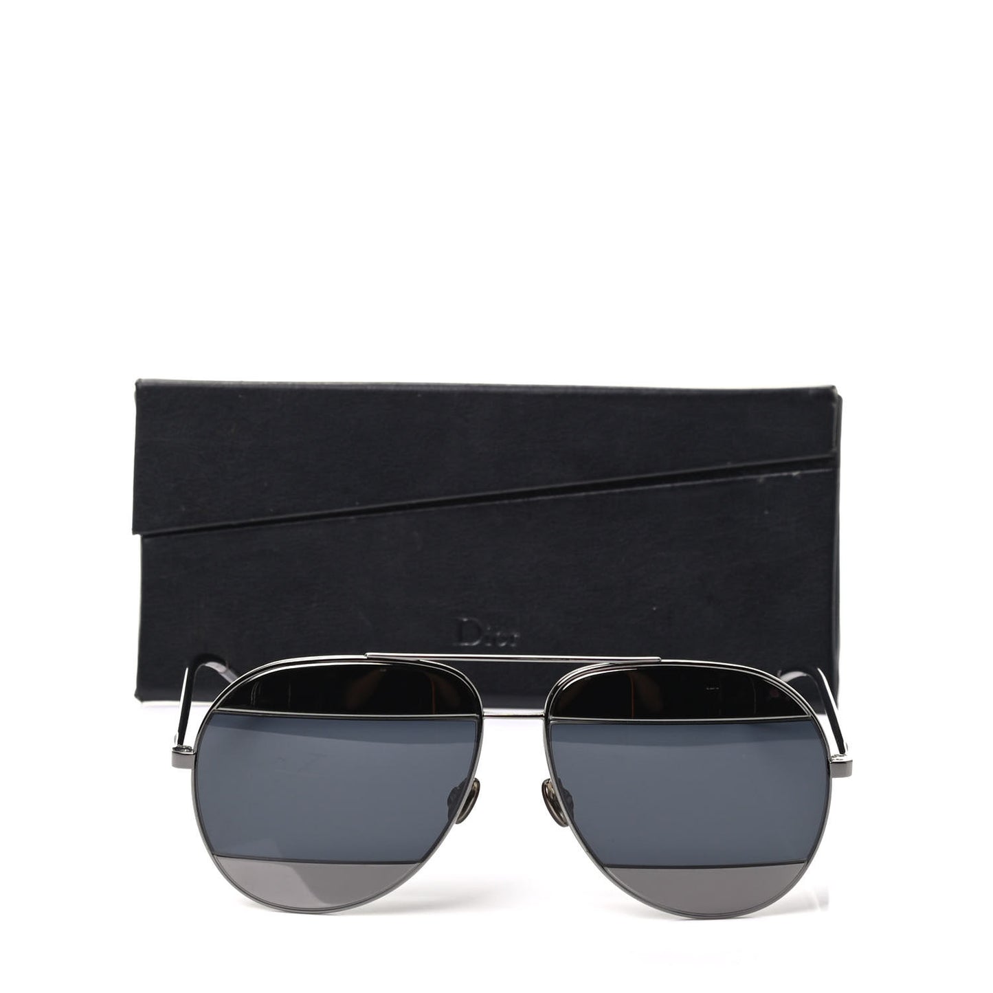 Metal Split 1 Aviator Sunglasses Silver Blue