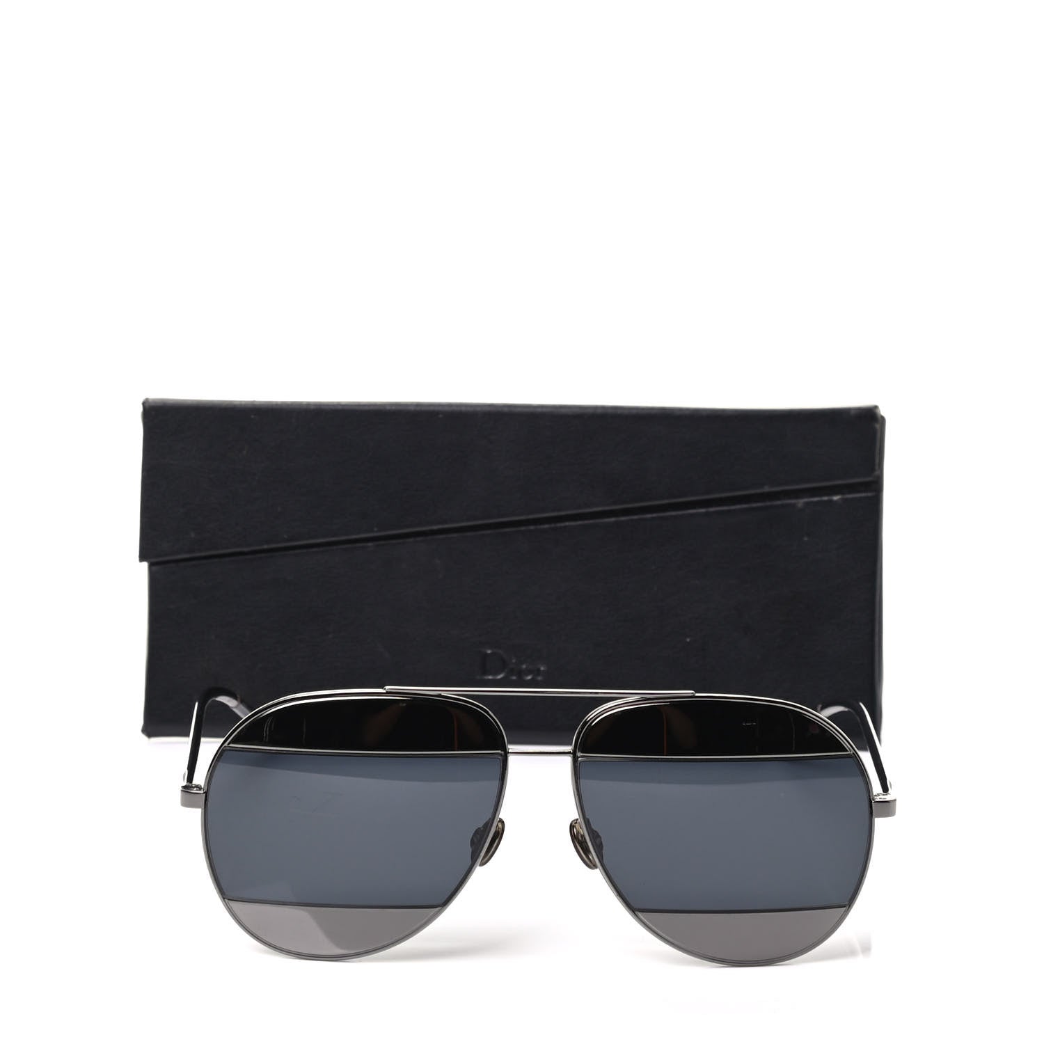 Christian Dior Metal Split 1 Aviator Sunglasses Silver Blue 7 of 7