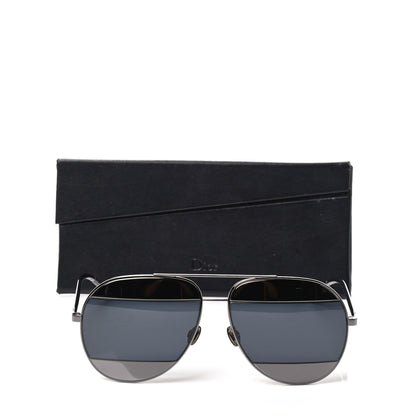 Christian Dior Metal Split 1 Aviator Sunglasses Silver Blue 7 of 7