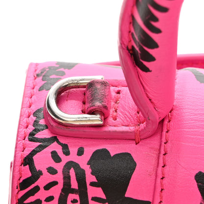 Balenciaga Smooth Calfskin Graffiti Hourglass Top Handle Bag XS Acid Fuchsia Black 13 of 13