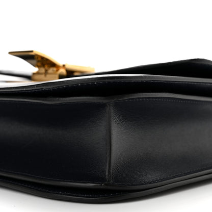 Celine Ostrich Leg Medium Classic Box Flap Bag Dark Blue 10 of 12