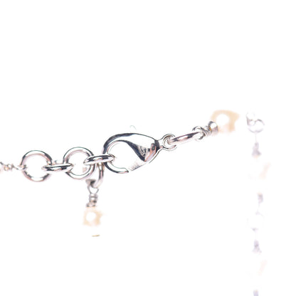 Chanel Crystal Pearl CC Long Necklace Silver 7 of 9