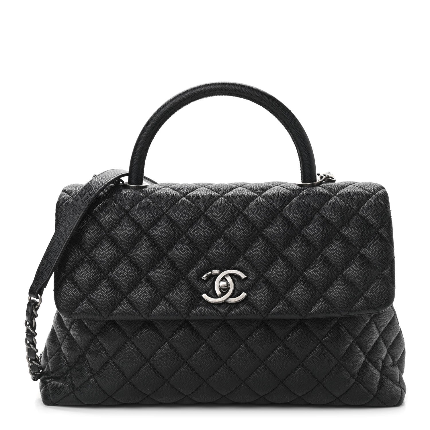 Chanel Caviar Quilted Medium Coco Handle Flap Black 1 of 12