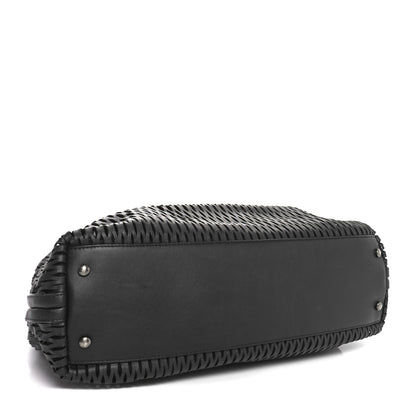 Chanel Calfskin Laser Cut Perforated CC Tote Black 4 of 10