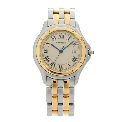 Cartier Stainless Steel 18K Yellow Gold 33mm Cougar Quartz Watch 2 of 8