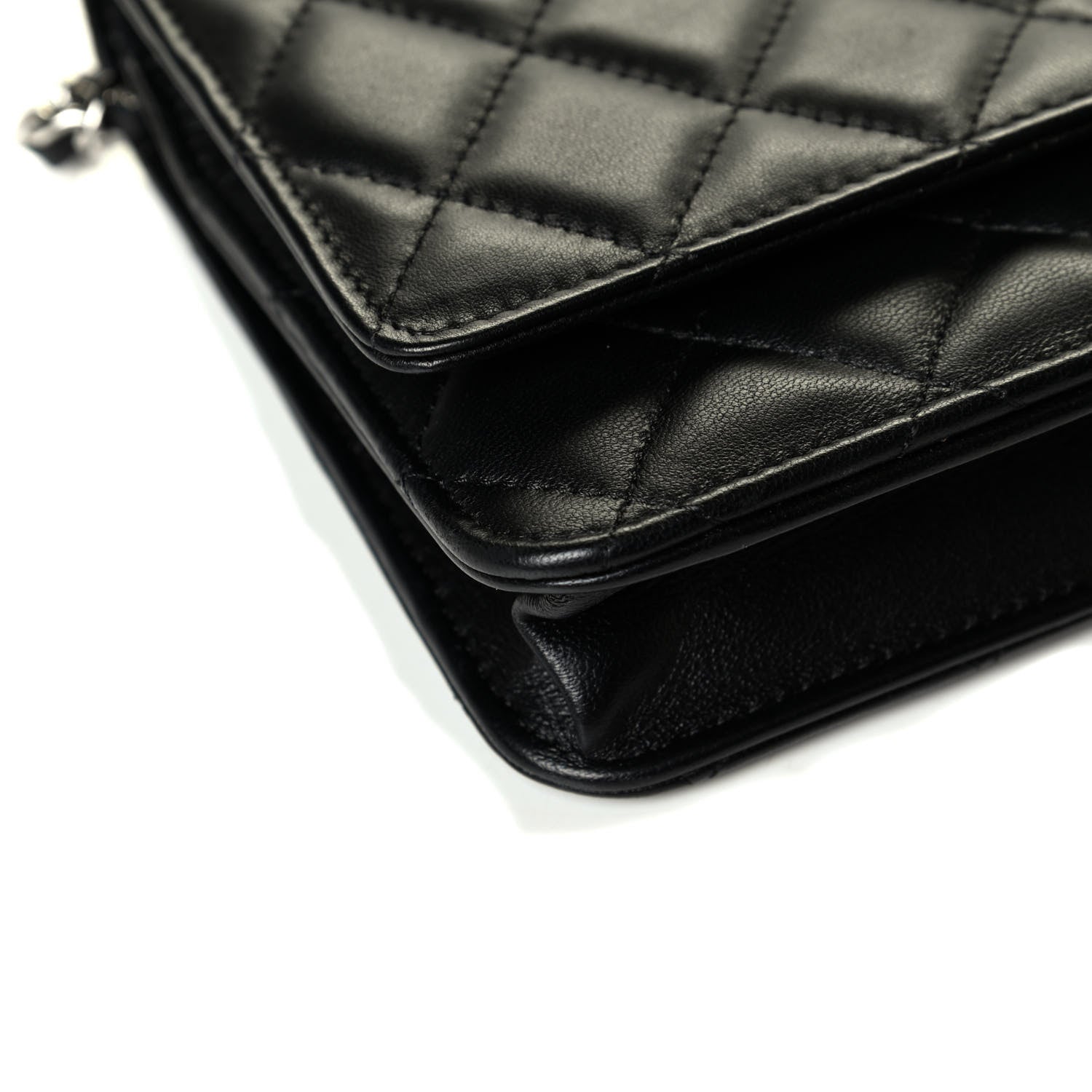 Chanel Lambskin Quilted Wallet On Chain WOC Black 5 of 8