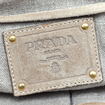 Prada Straw Suede Frame Tote 6 of 8