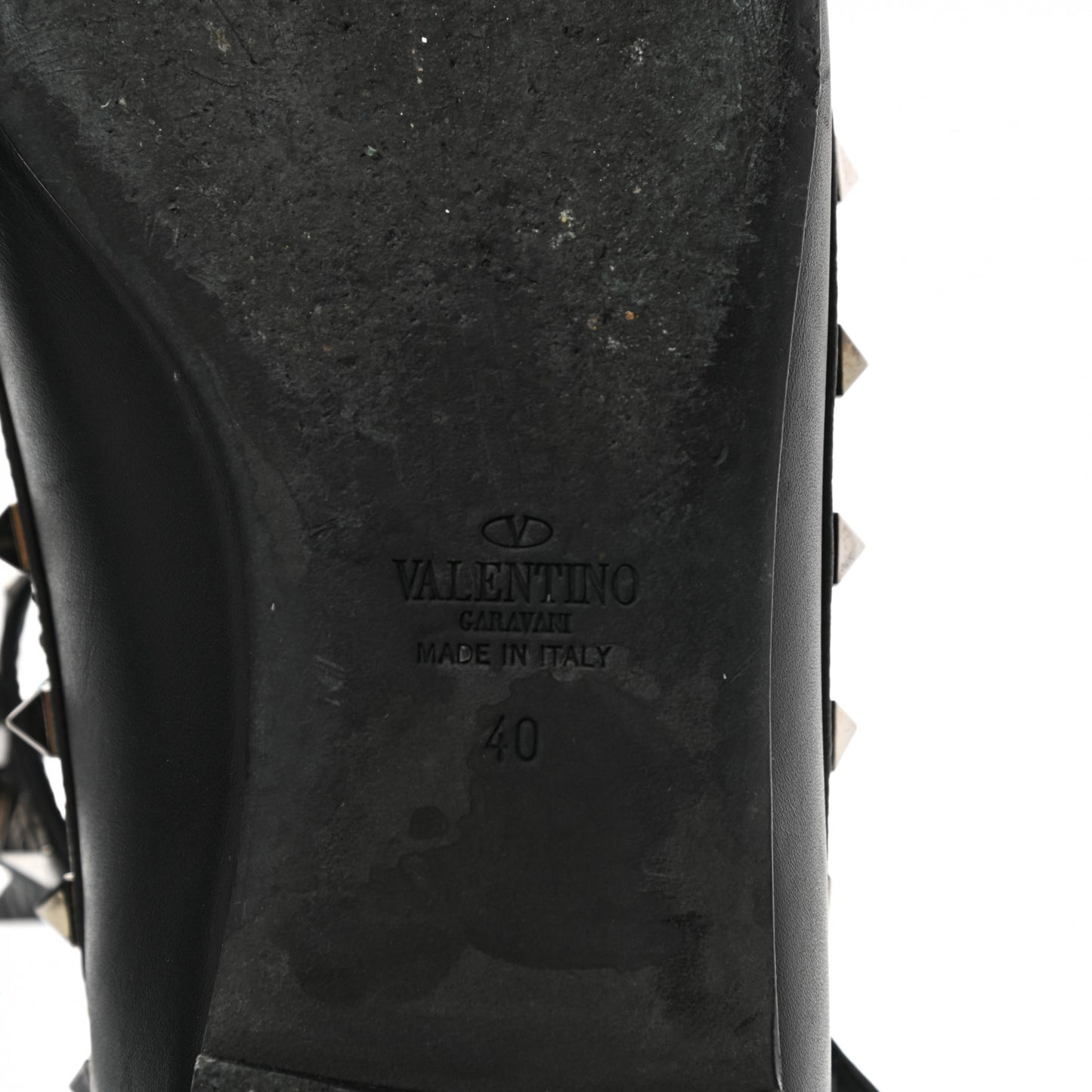 Nappa Rockstud Cage Ballerina Flats 40 Black