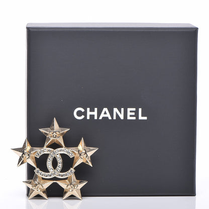 Chanel Baguette Crystal CC Star Brooch Gold 5 of 5