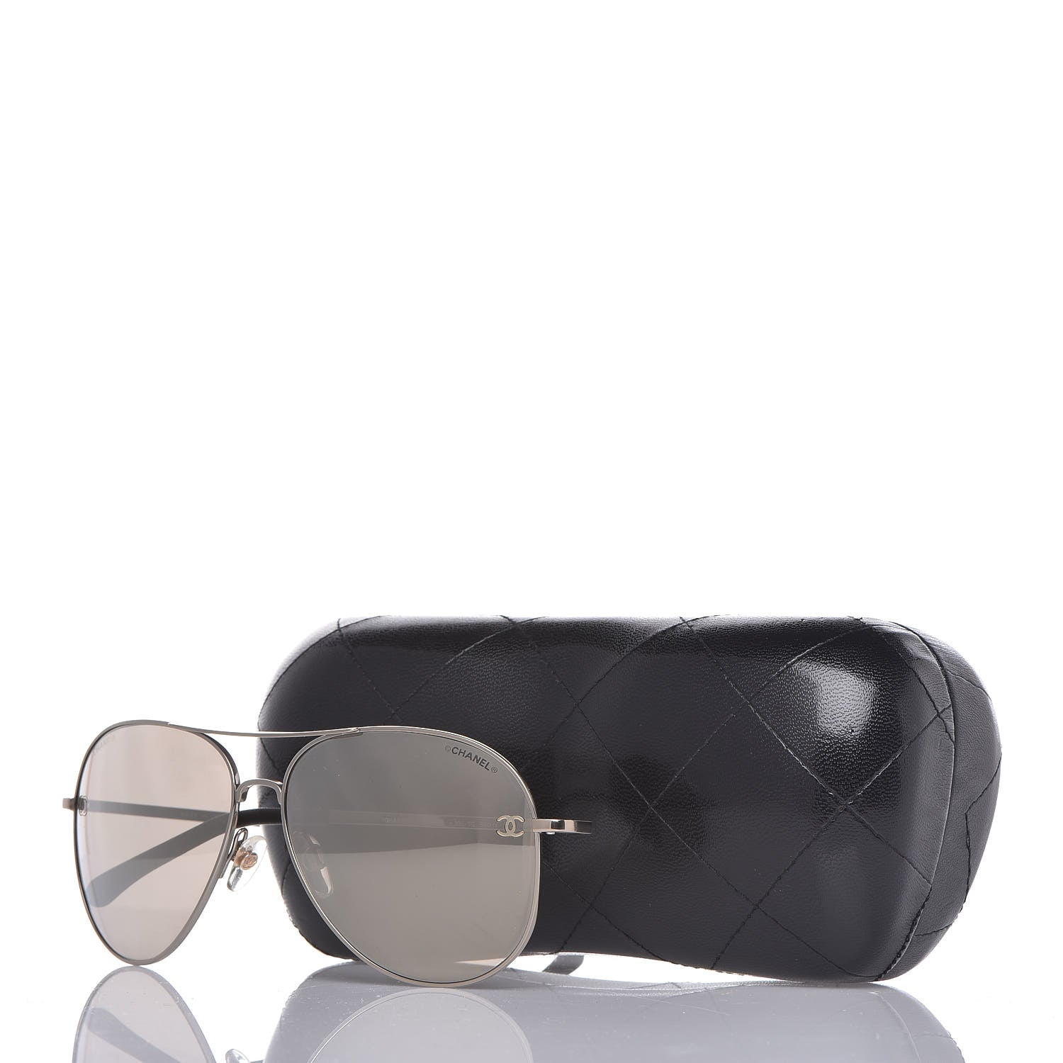 Chanel Metal Aviator CC Sunglasses 4189-T-Q Silver 8 of 8