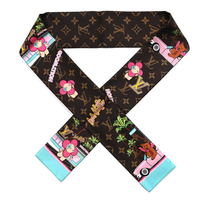 Louis Vuitton Silk Monogram 2021 Hollywood Christmas Animation Bandeau Marron 1 of 3