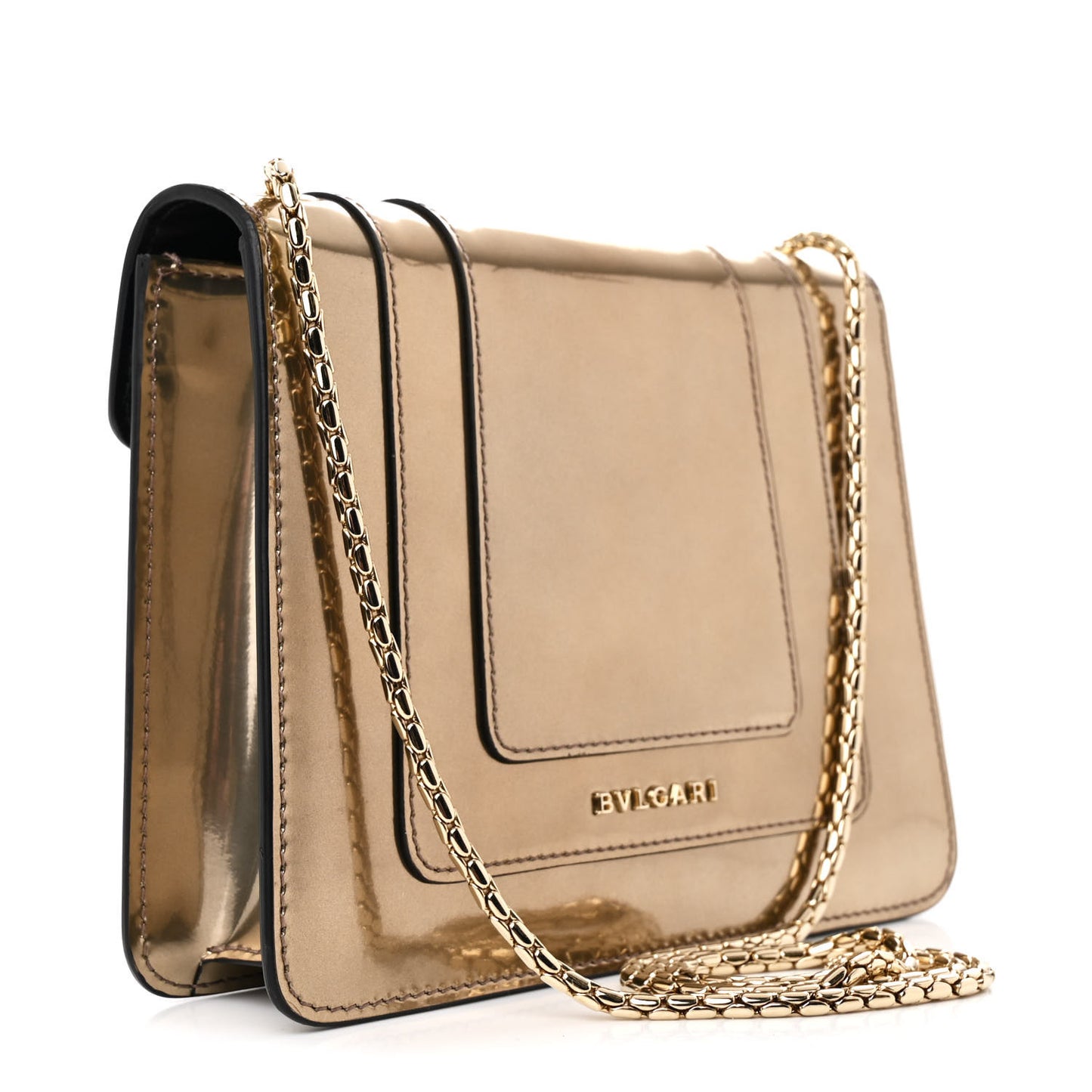 Metallic Calfskin Small Serpenti Forever Snake Strap Crossbody Bag Bronze