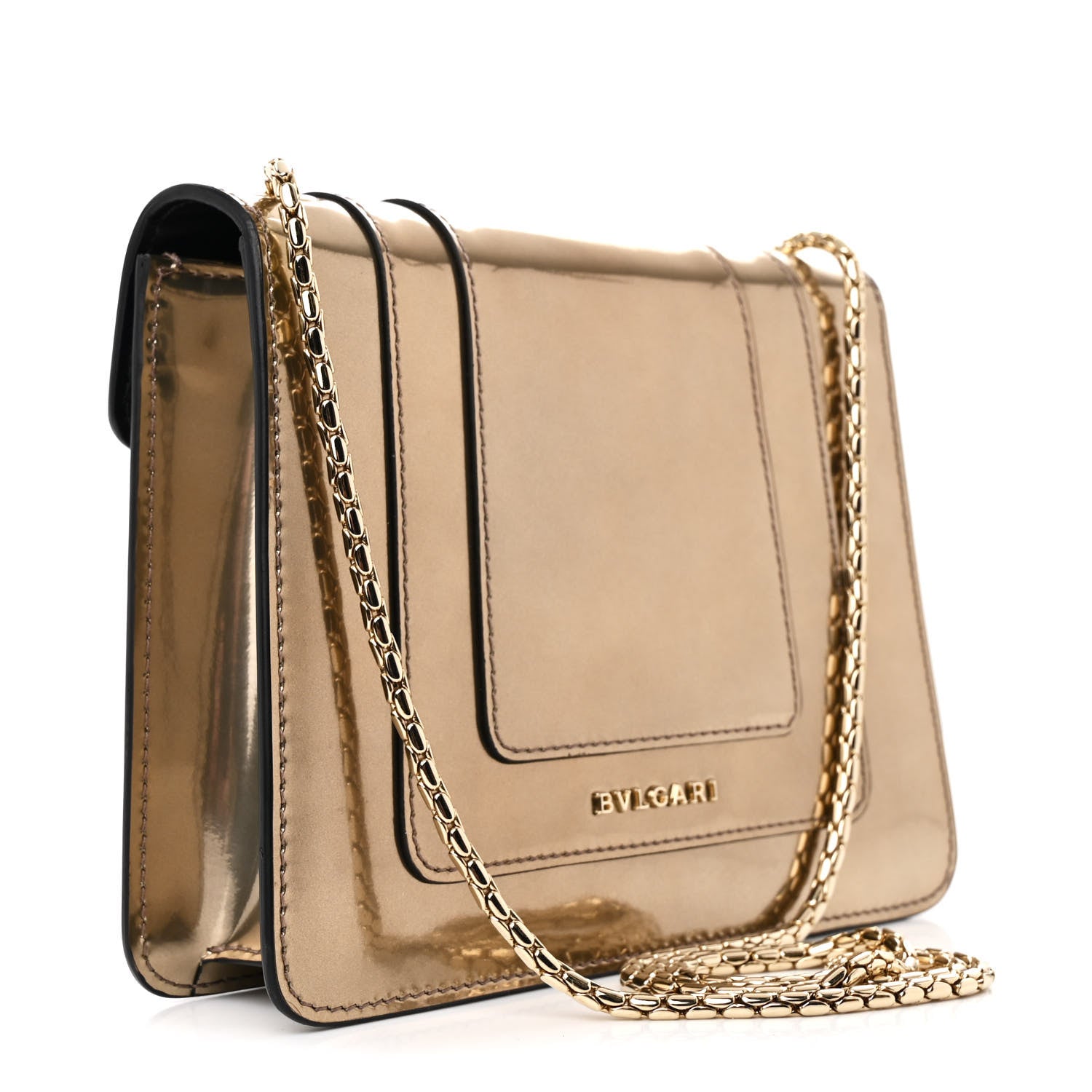 Bulgari Metallic Calfskin Small Serpenti Forever Snake Strap Crossbody Bag Bronze 4 of 11
