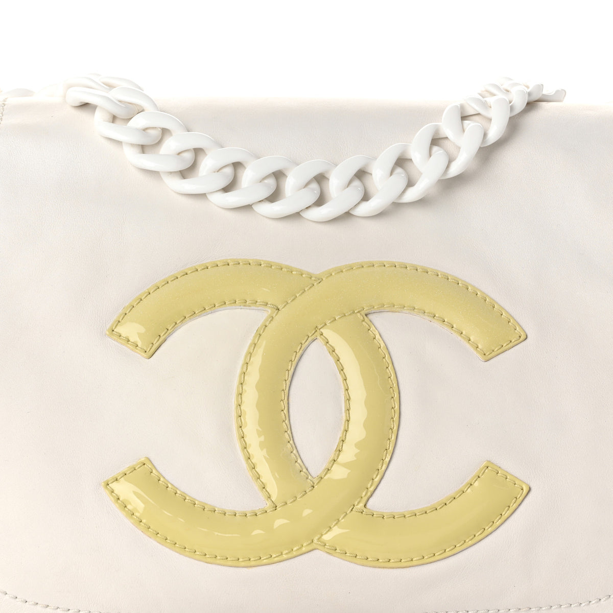 Chanel Calfskin Modern Chain Rhodoid Flap White 8 of 11