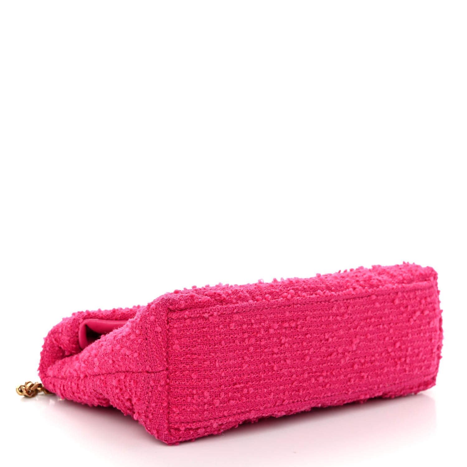 Saint Laurent Boucle Tweed Quilted Toy Loulou Puffer Monogram Chain Satchel Magenta 4 of 9