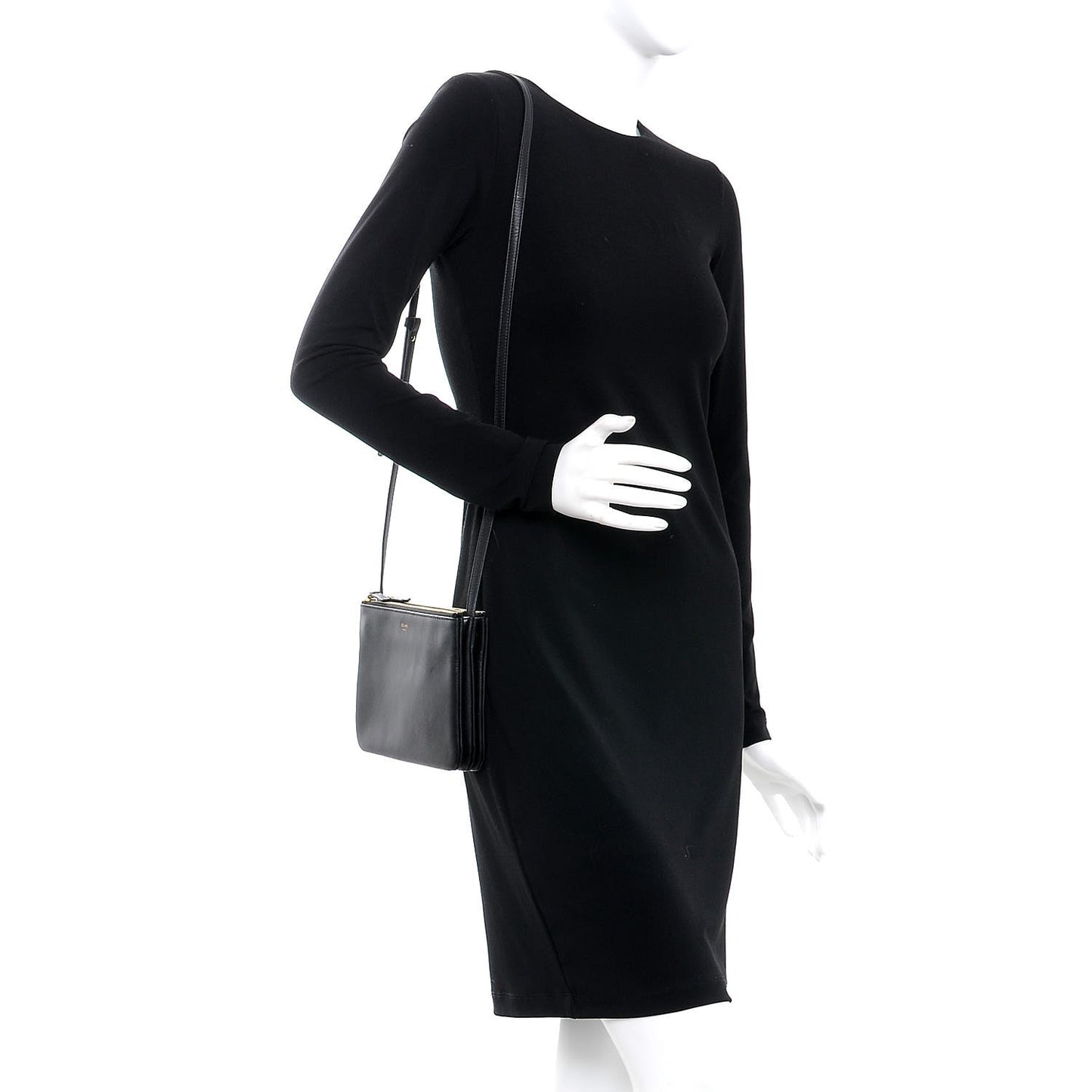 Lambskin Small Trio Crossbody Bag Black