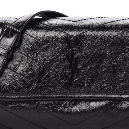 Saint Laurent Crinkled Calfskin Matelasse Monogram Niki Body Bag Black 10 of 10