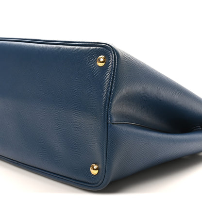 Prada Saffiano Cuir Medium Double Bag Bleuette Rosso 9 of 9