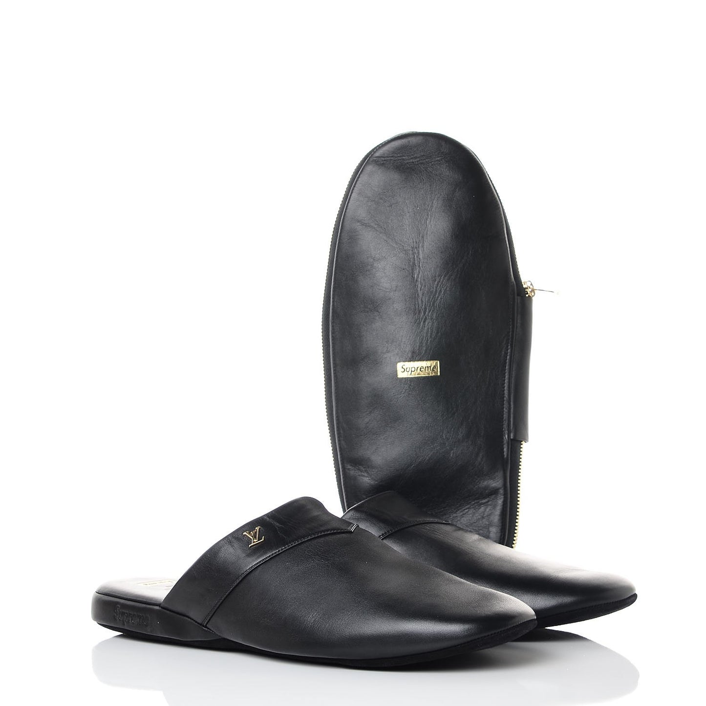 X SUPREME Lambskin Mens Hugh Slippers 9 Black