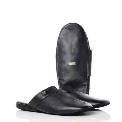 Louis Vuitton X SUPREME Lambskin Mens Hugh Slippers 9 Black 11 of 11