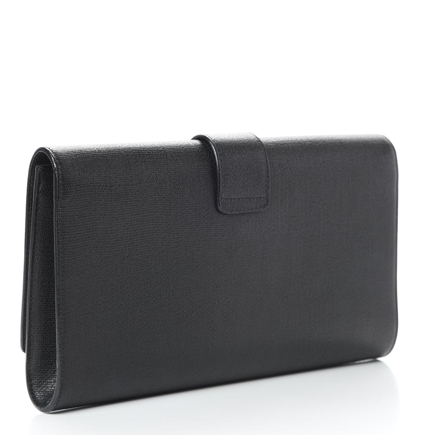 Textured Calfskin Y Ligne Clutch Black