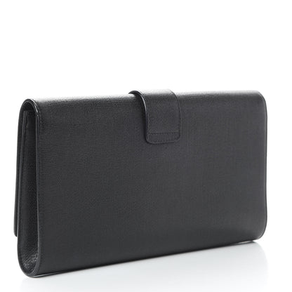 Saint Laurent Textured Calfskin Y Ligne Clutch Black 3 of 7